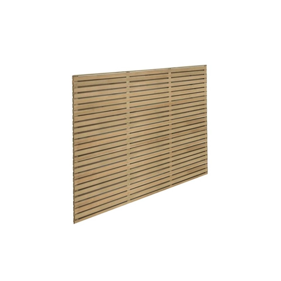 Homebase Garden Fencing | 6Ft X 5Ft (1.8M X 1.5M) Pressure Treated Contemporary Double Slatted Fence Panel - Pack Of 5