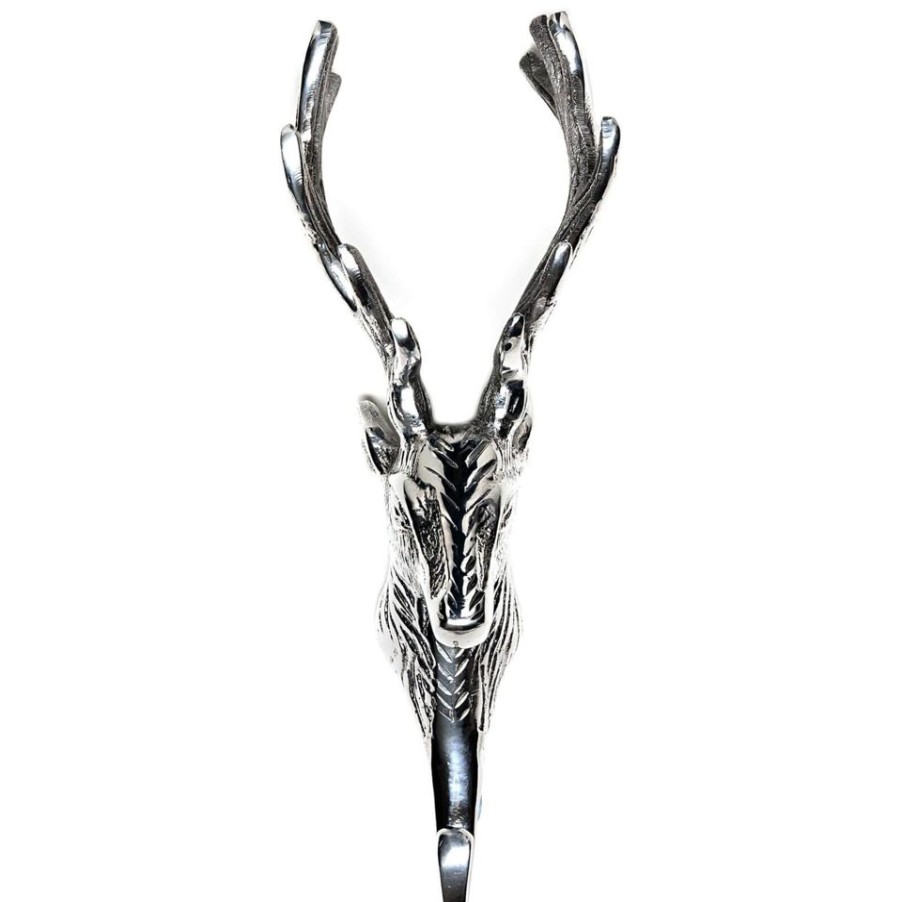 Homebase Hallway Furniture | Silver Finish Stag Head Coat Hook