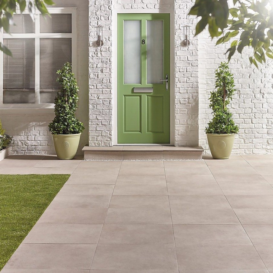 Homebase Paving Stones & Slabs | Porcelain Paving 600 X 600Mm - Flaxen (Full Pack)