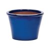 Homebase Plant Pots | Delta Glazed Blue Bowl Planter - 39Cm