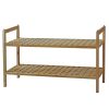 Homebase Hallway Furniture | Shoe Rack - Walnut