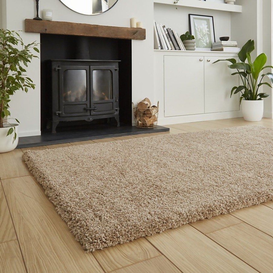 Homebase Storage & Home Deals | Ozzy Plain Shaggy Rug - Natural - 160X230Cm