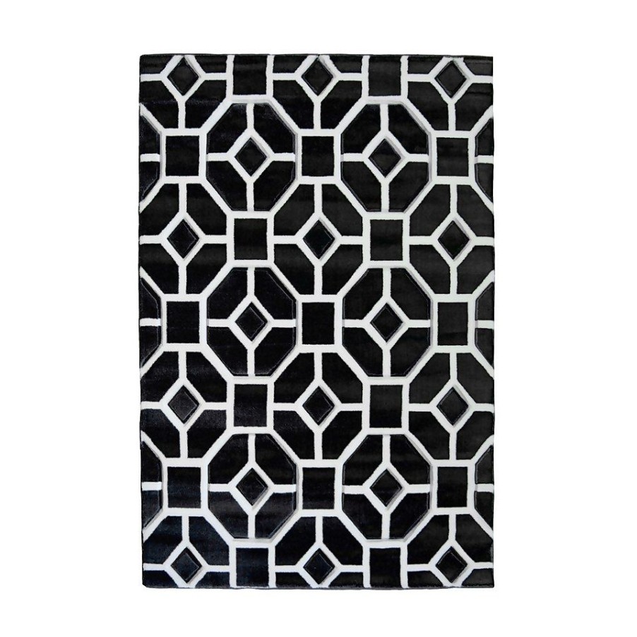 Homebase Rugs | Daytona Gorton Rug - Black - 160X230Cm