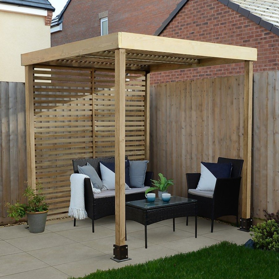 Homebase Gazebos & Marquees | Forest Garden Modular Pergola With 1 Side Panel Pack