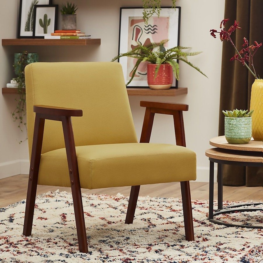 Homebase Chairs | Alex Mid Century Armchair - Ochre