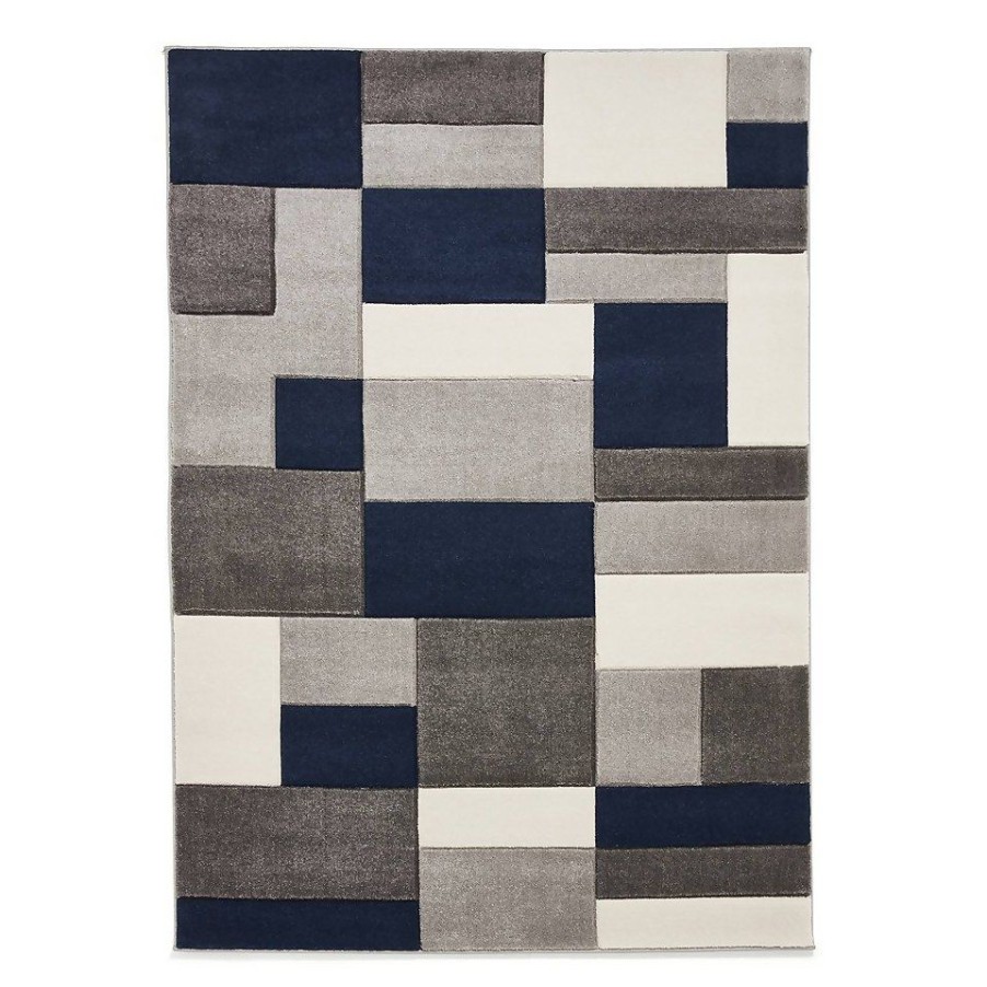 Homebase Rugs | Chicago Square Rug - Navy - 120X170Cm