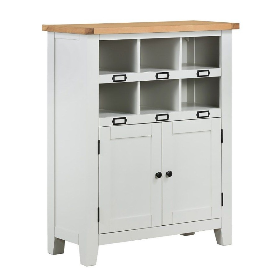 Homebase Hallway Furniture | Ashstead Shoe Cupboard - Oak & Ivory