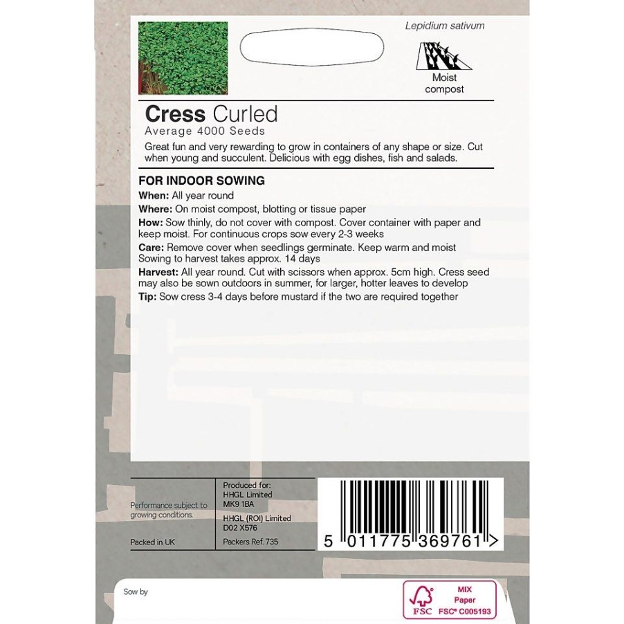 Homebase Seeds | House Beautiful Cress Fine Curled Seeds