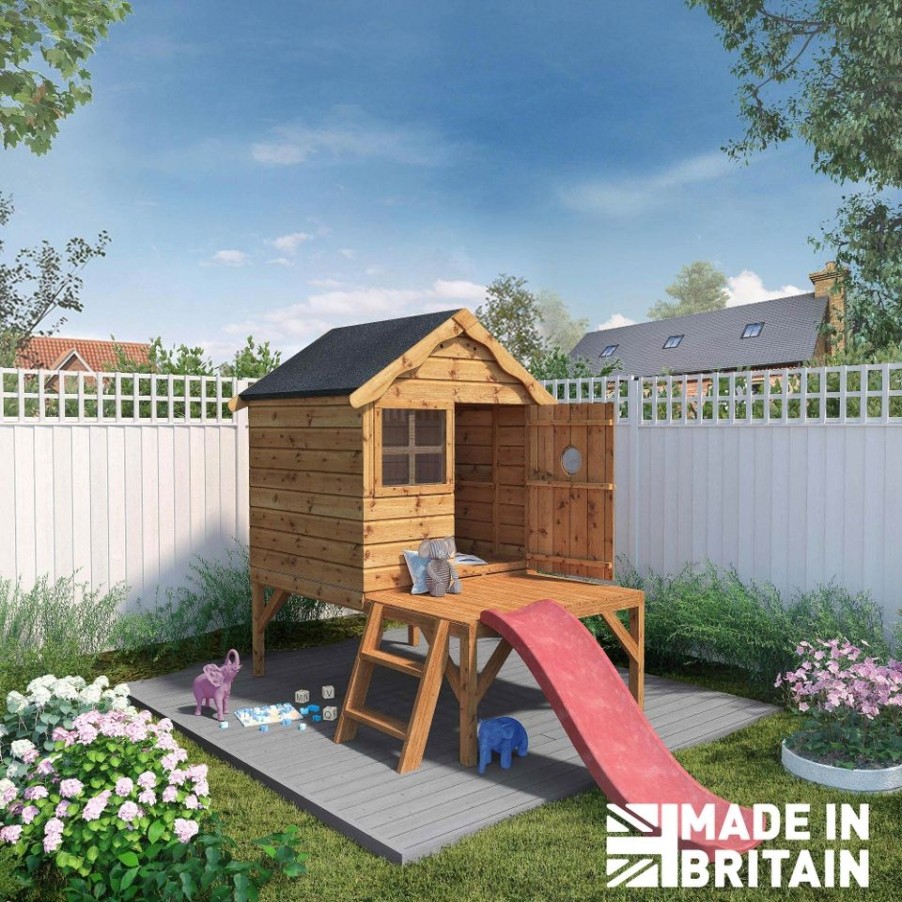 Homebase Garden Buildings | Mercia 7 X 9'4Ft Snug Wooden Playhouse Tower And Slide