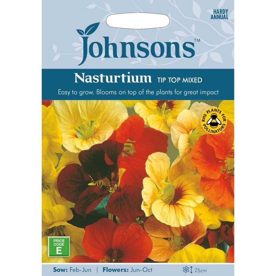 Homebase Seeds | Johnsons Nasturtium Seeds - Tip Top Mixed