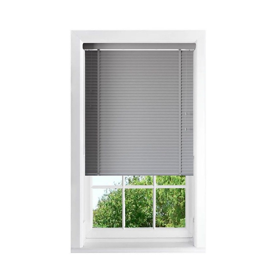 Homebase Storage & Home Deals | Grey 50Mm Faux Wood Venetian Blind - 60X160Cm