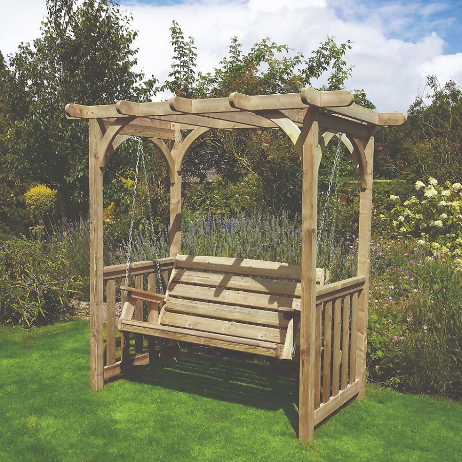 Homebase Garden Seating | Anchor Fast Fsc Milldale Swing Seat With Arbour