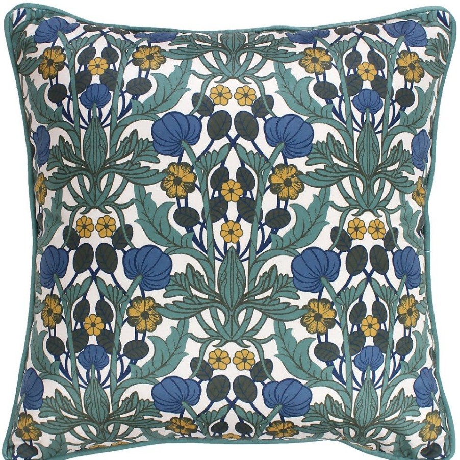 Homebase Cushions | Retro Pattern Velvet Cushion - Green