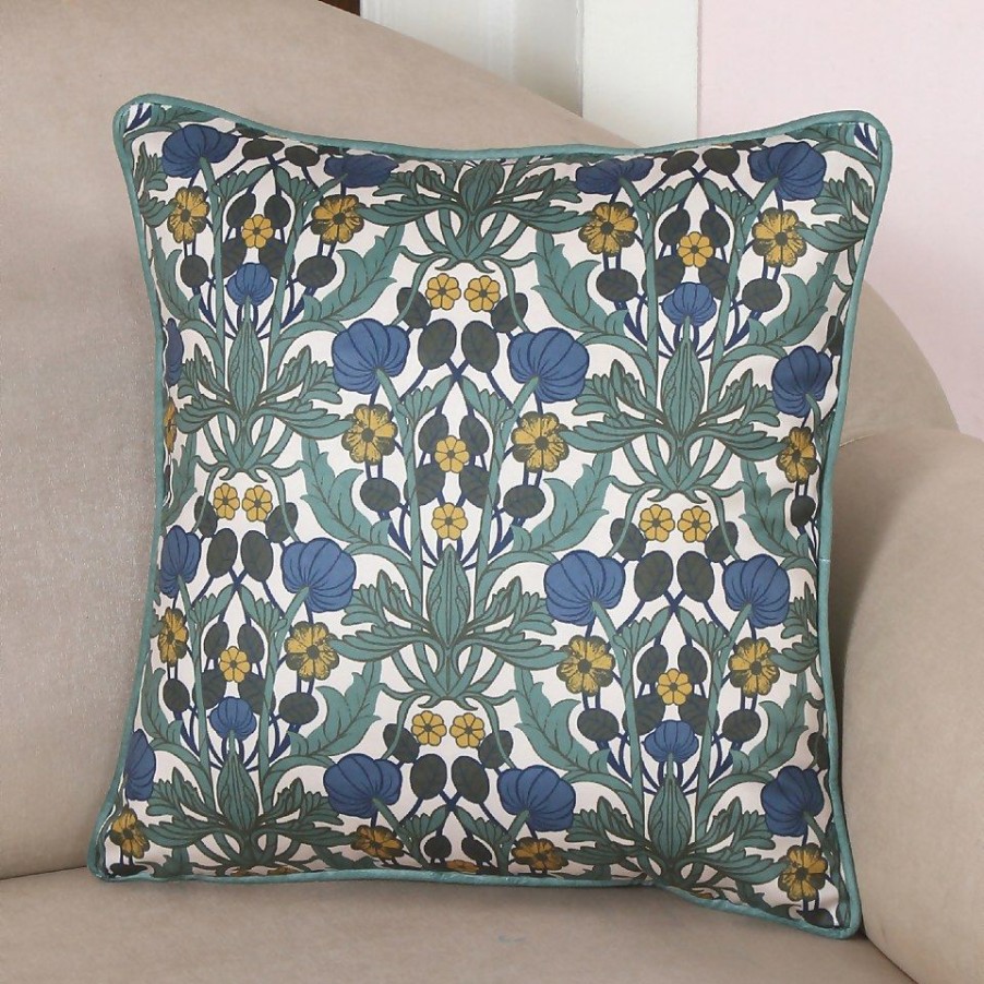 Homebase Cushions | Retro Pattern Velvet Cushion - Green