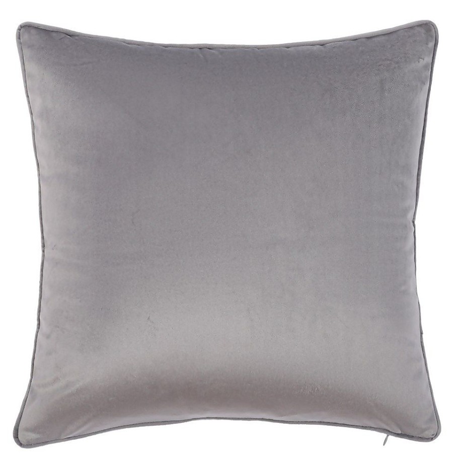 Homebase Cushions | Plain Velvet Cushion - Grey - 43X43Cm