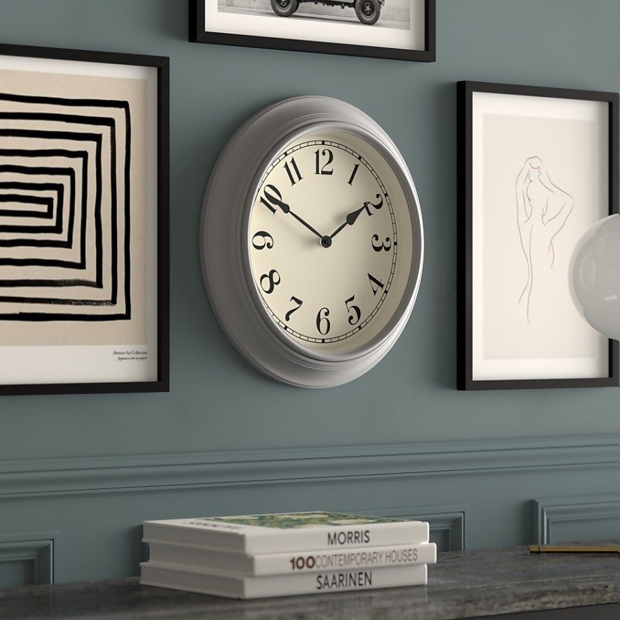 Homebase Clocks | Kitchen Wall Clock - 40Cm - Grey