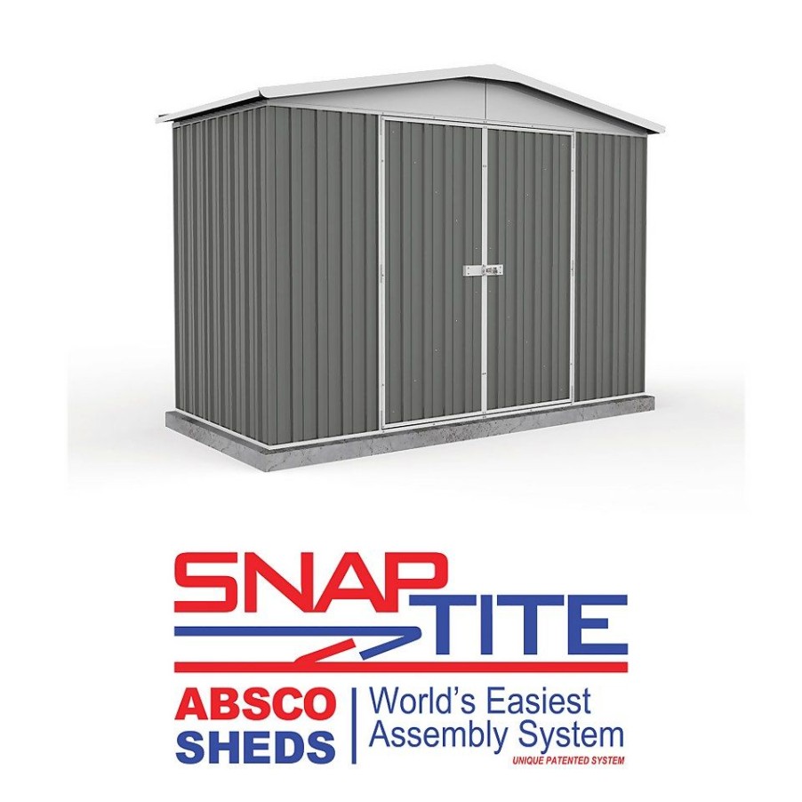 Homebase Garden Sheds | Absco 10 X 5Ft Regent Metal Apex Shed - Grey