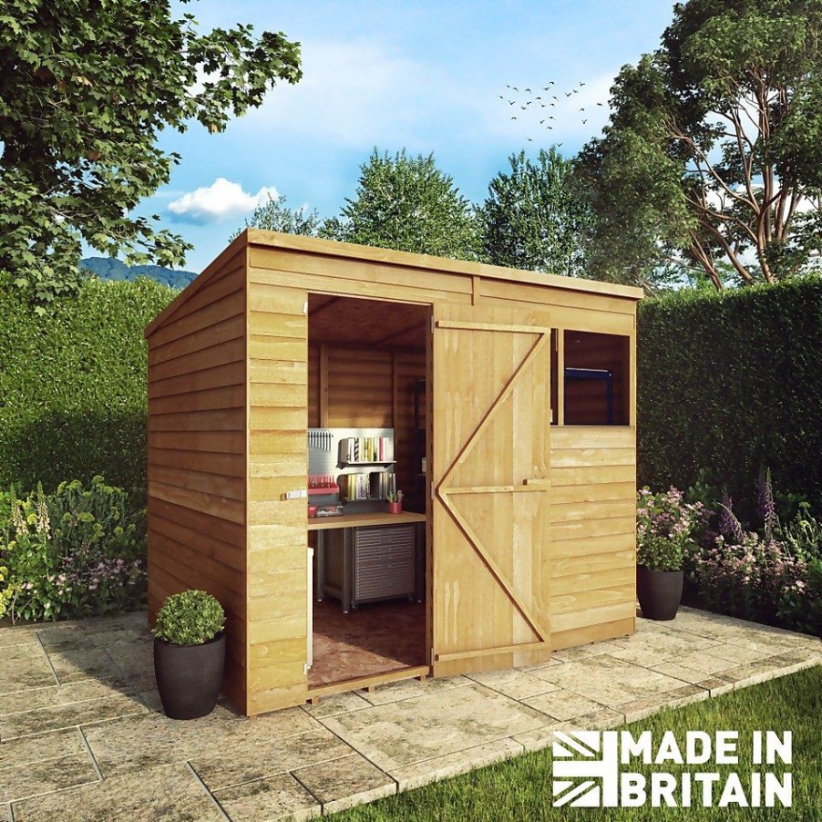 Homebase Garden Sheds | Mercia 8 X 6Ft Overlap Pent Shed - Incl. Installation