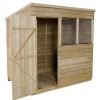 Homebase Garden Sheds | 7X5Ft Forest Wooden Overlap Pressure Treated Pent Shed -Incl. Installation