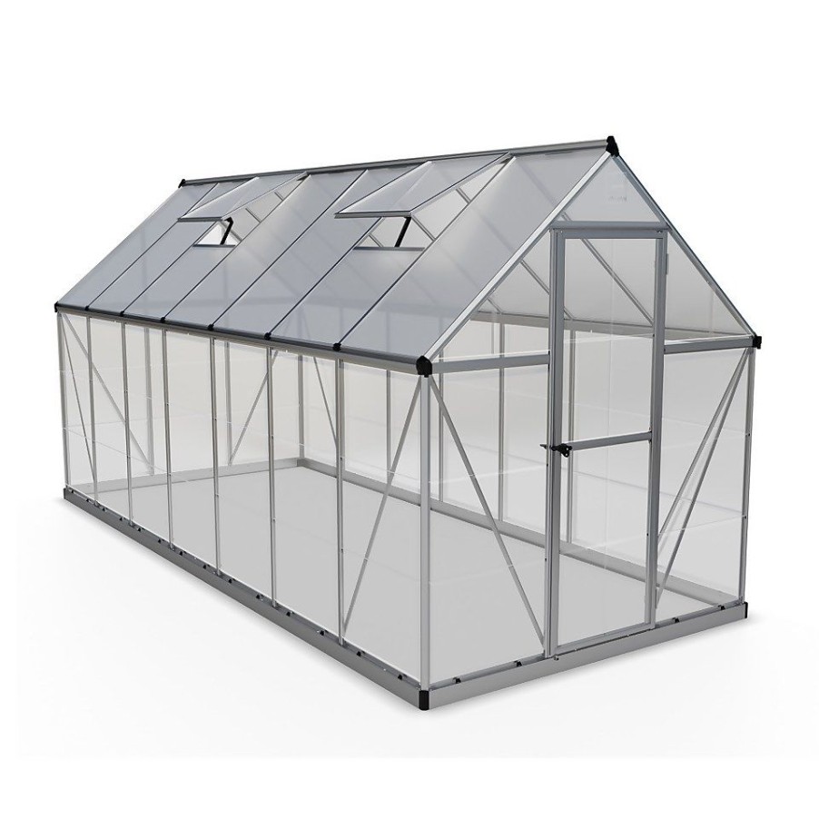 Homebase Greenhouses | Palram Canopia Hybrid 6 X 14Ft Silver Greenhouse