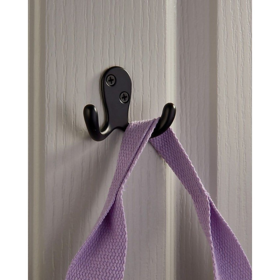 Homebase Hallway Furniture | Basic Double Robe Hook - Matt Black