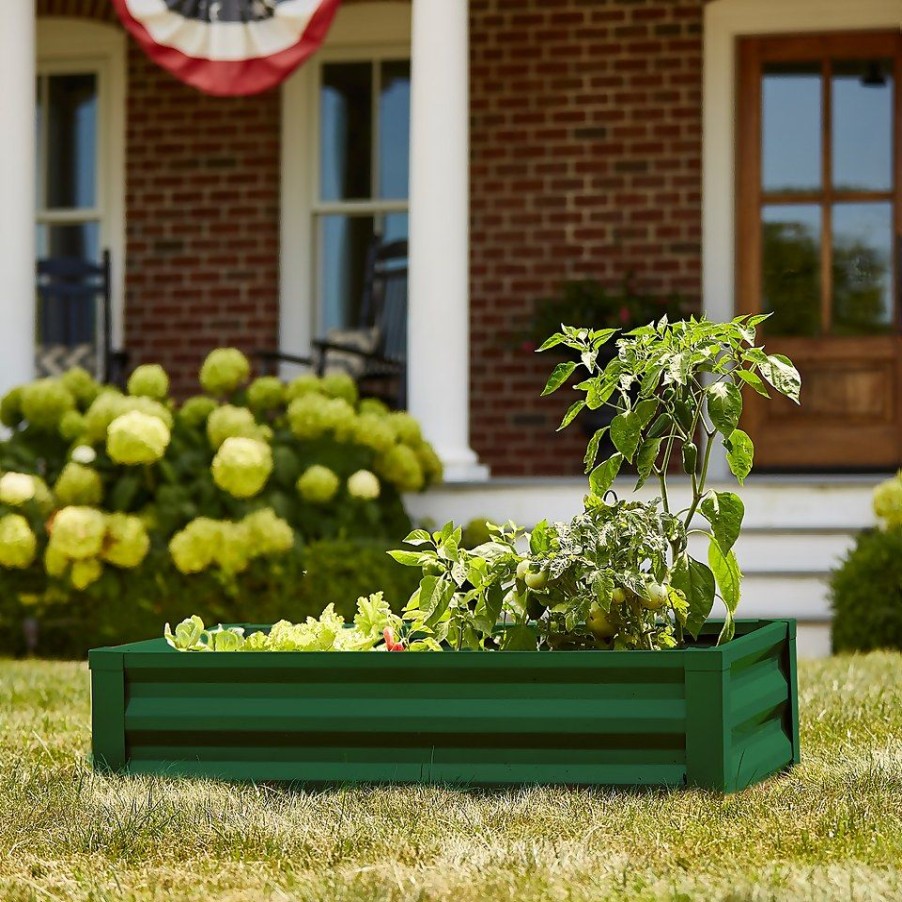 Homebase Garden Planters | Panacea Steel Raised Garden Planter - Green