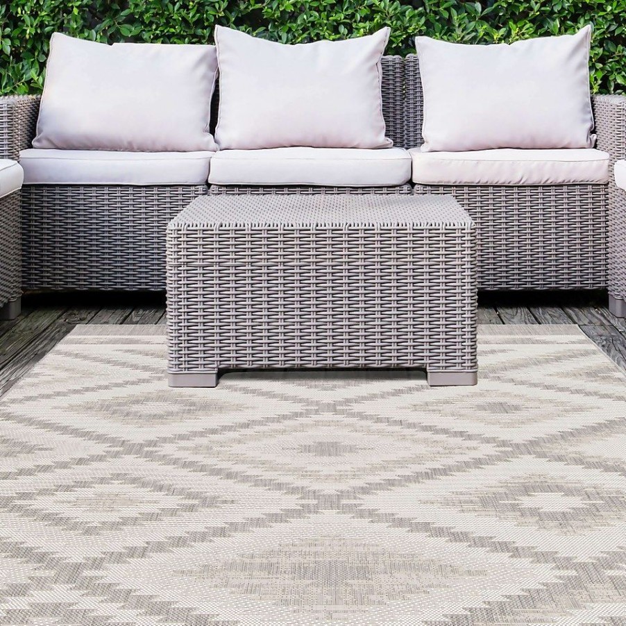 Homebase Rugs | Recycled Diamond Rug - Grey - 160X230Cm