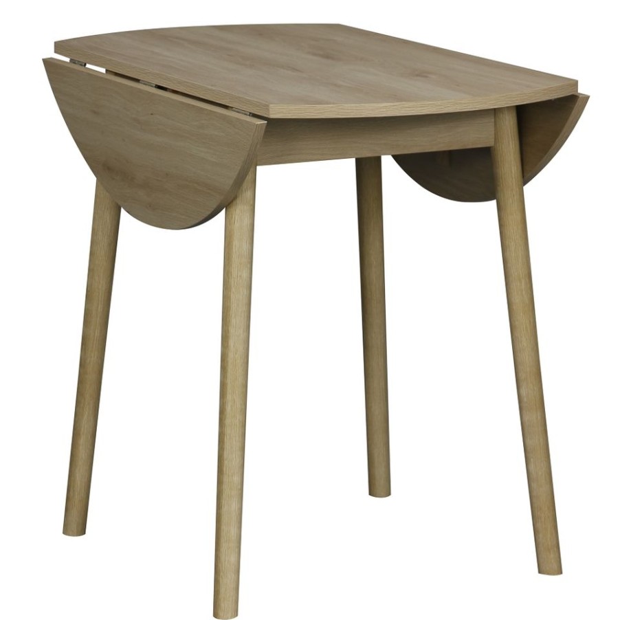 Homebase Dining Room Furniture | Callie Round Drop Leaf Dining Table - Oak Effect