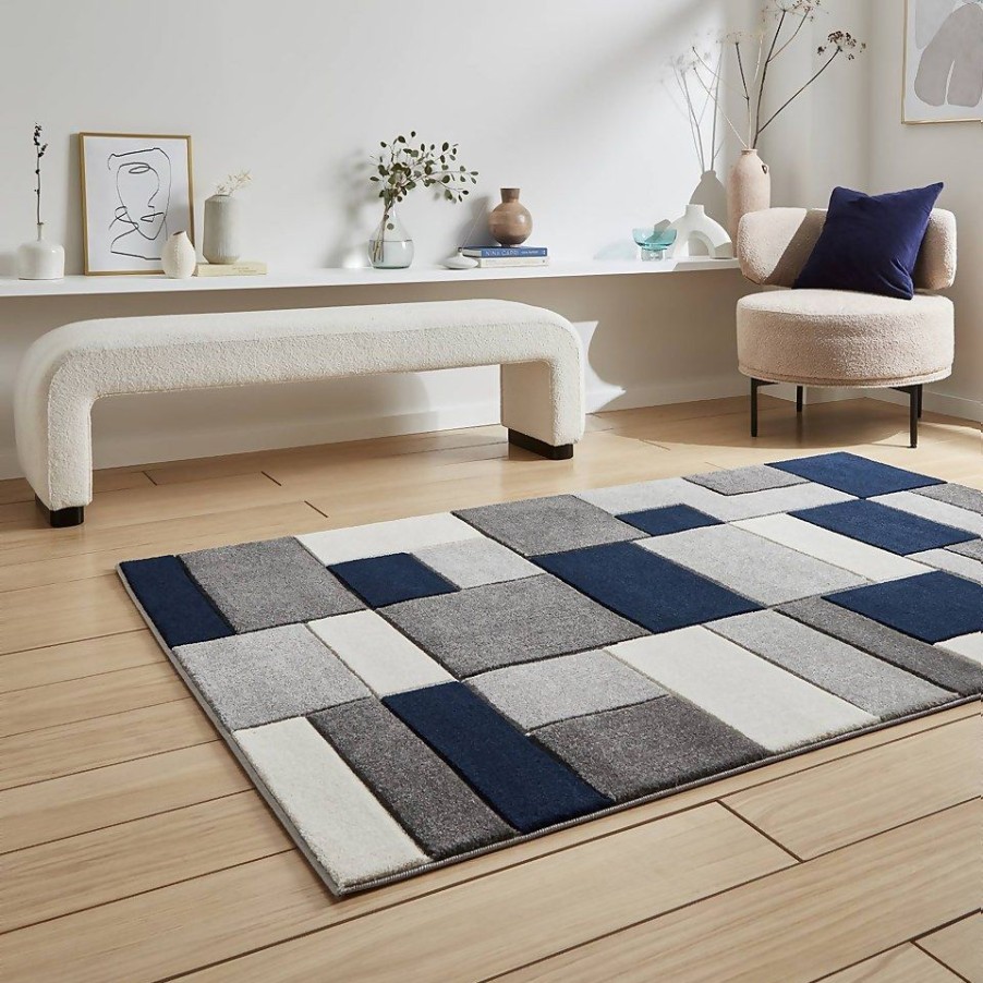 Homebase Rugs | Chicago Square Rug - Navy - 160X230Cm