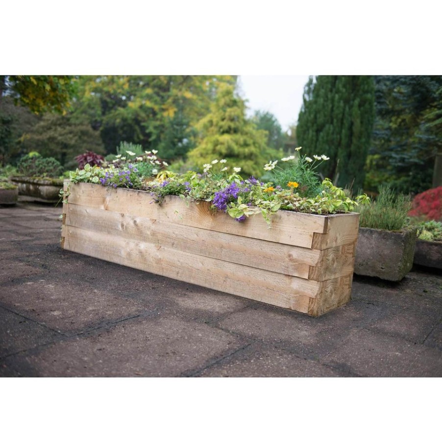 Homebase Garden Planters | Forest Garden Wooden Caledonian Garden Trough Planter