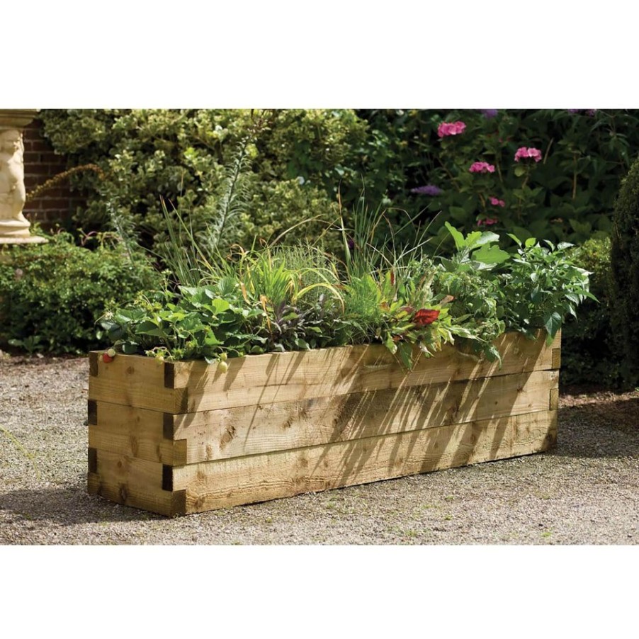 Homebase Garden Planters | Forest Garden Wooden Caledonian Garden Trough Planter