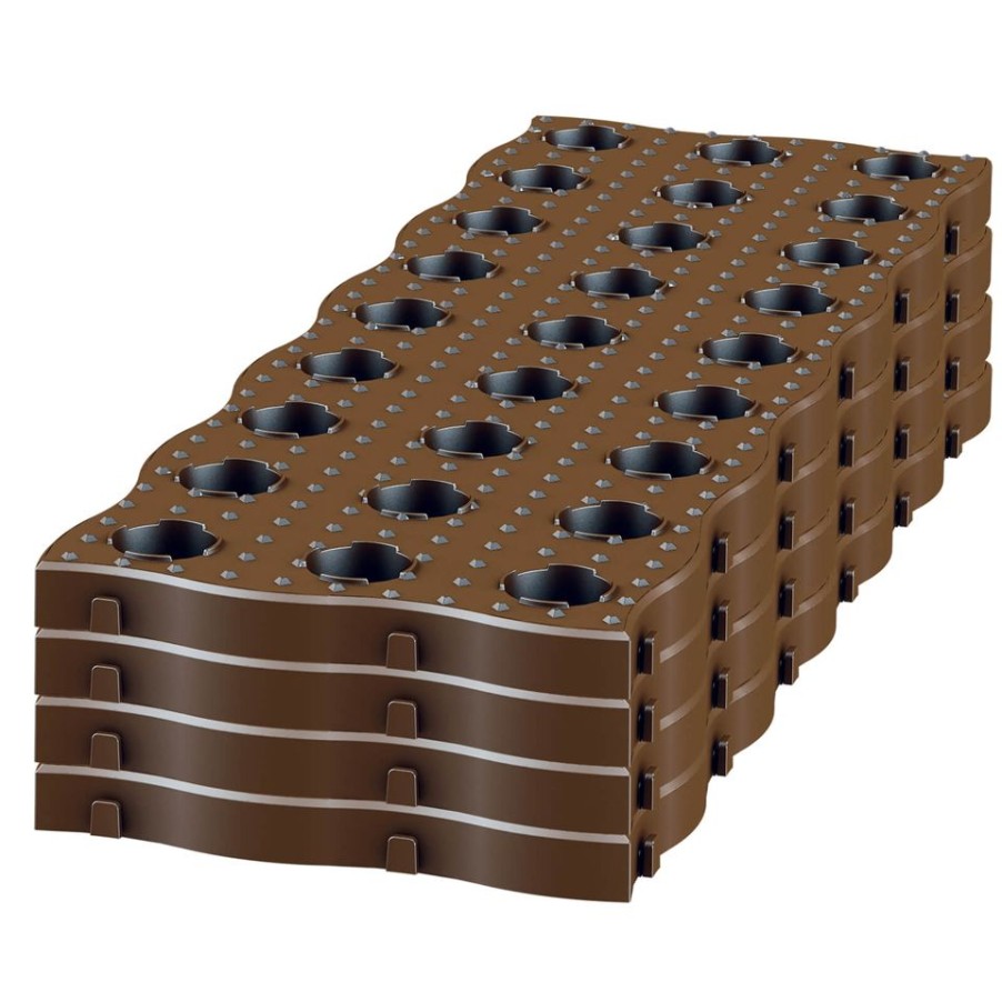 Homebase Lawn & Garden Edging | Garantia Maxi Garden Board 4 Per Set - Dark Brown