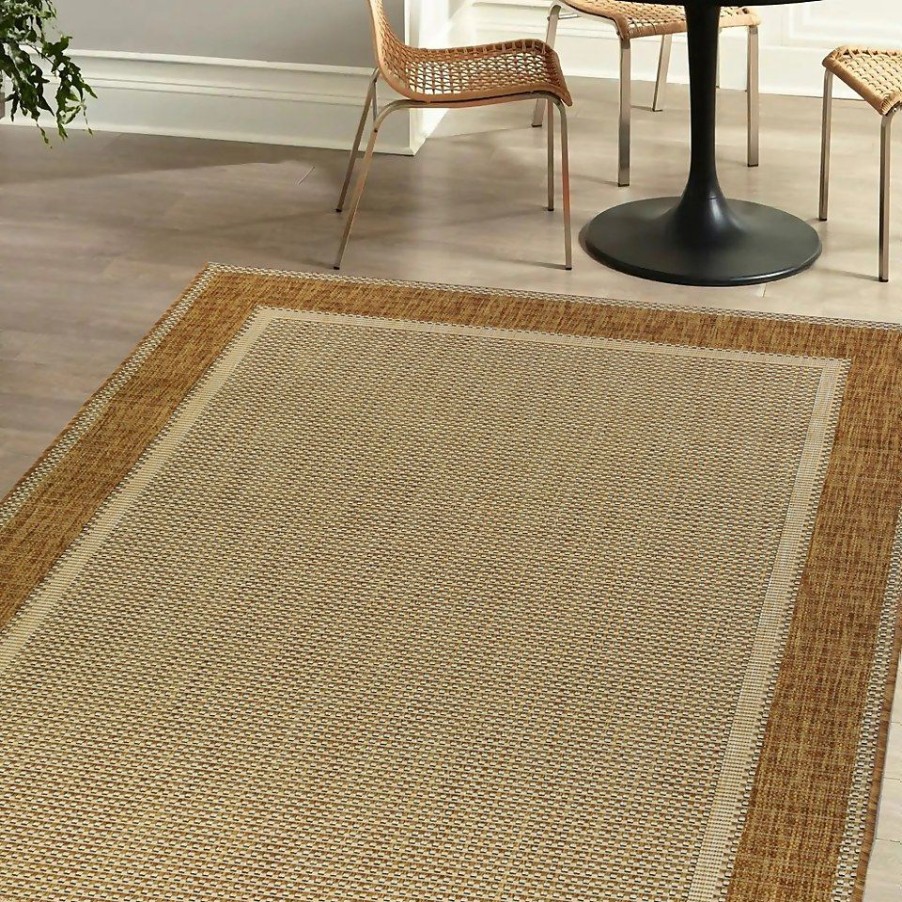 Homebase Rugs | Denver Border Indoor/Outdoor Rug - Latte - 200X290Cm