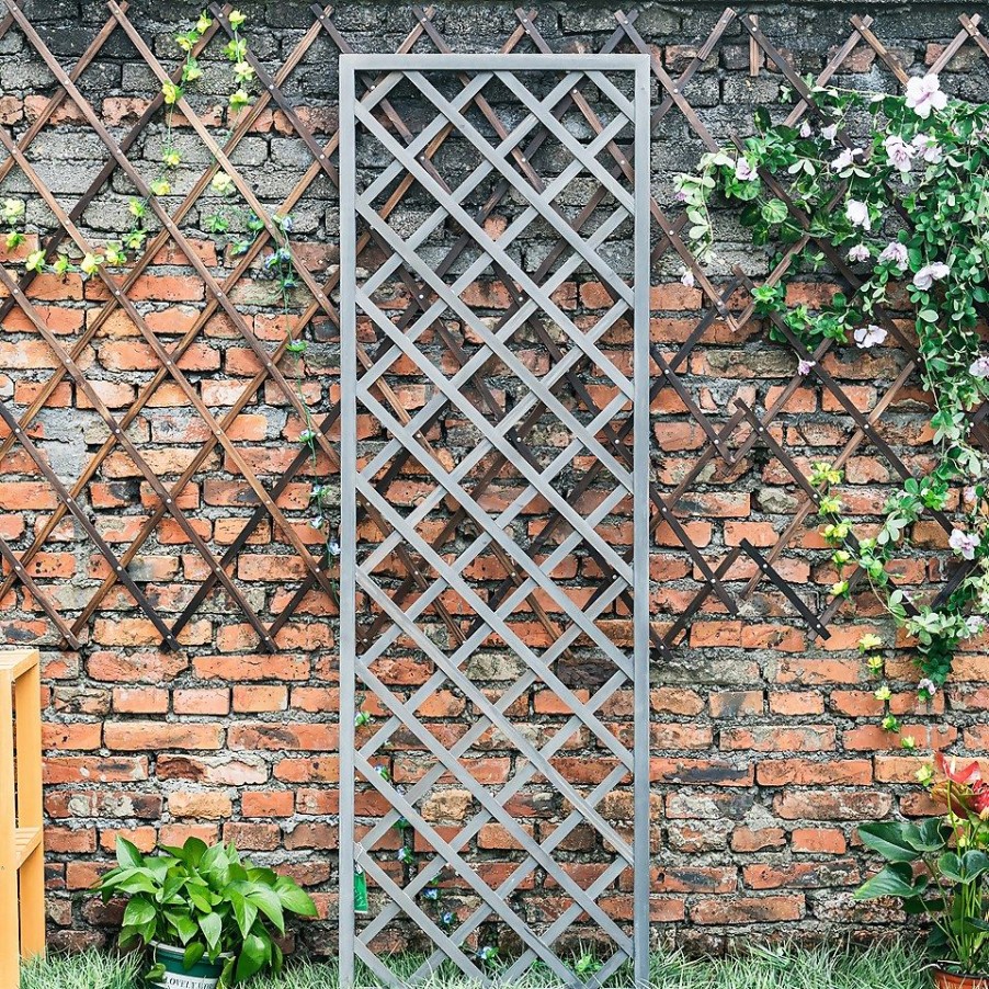 Homebase Trellis | 1.8M X 60Cm Wooden Trellis Panel - Grey