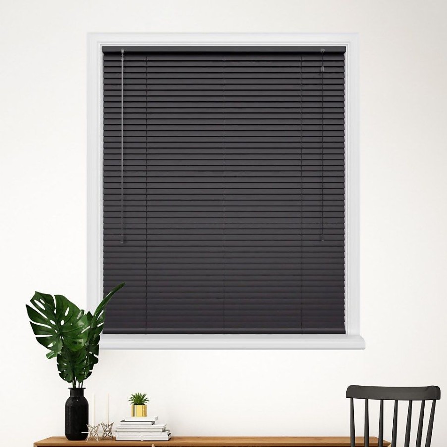 Homebase Storage & Home Deals | Black 25Mm Aluminium Venetian Blind - 90X152Cm