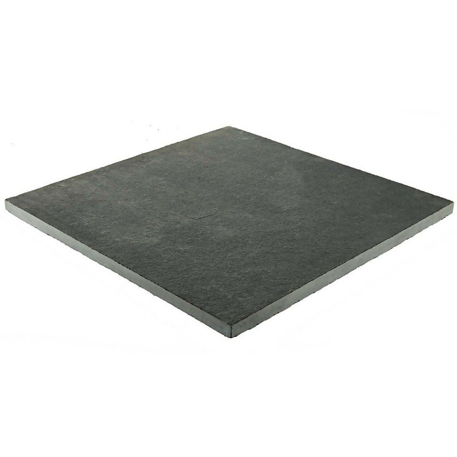 Homebase Paving Stones & Slabs | Stylish Stone Sawn Limestone 400 X 400Mm Charcoal - Full Pack Of 92 Slabs