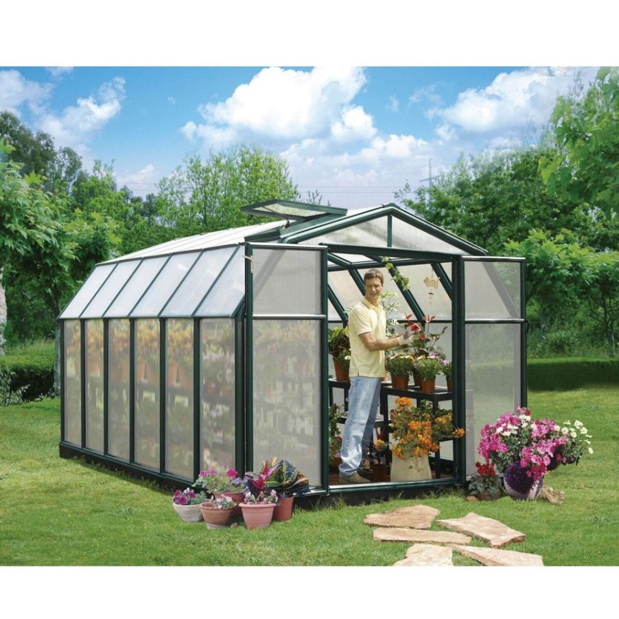 Homebase Greenhouses | Palram 8 X 12Ft Canopia Hobby Gardener Greenhouse - Green