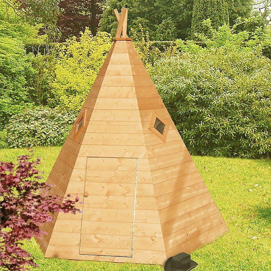 Homebase Garden Buildings | Shire 7 X 6Ft Wigwam Kids Wooden Playhouse