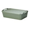 Homebase Storage & Home Deals | Shallow Urban Storage Basket With Lid - Green