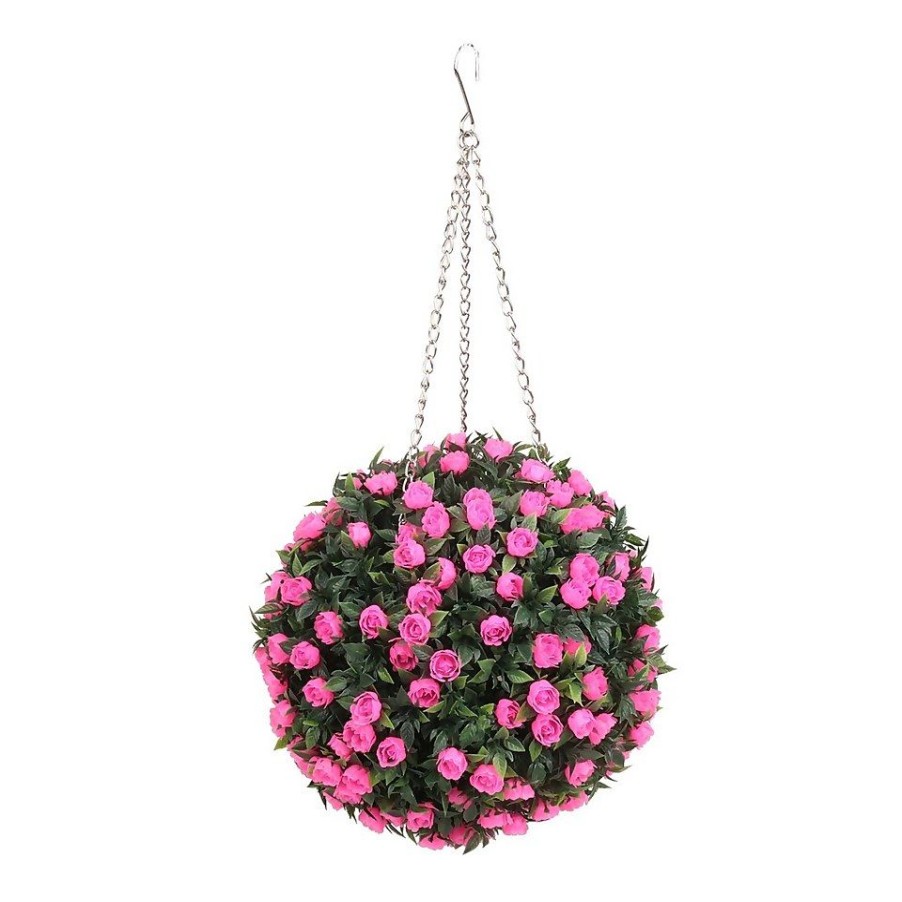 Homebase Artificial Plants | Artificial Topiary Ball - Pink Rose