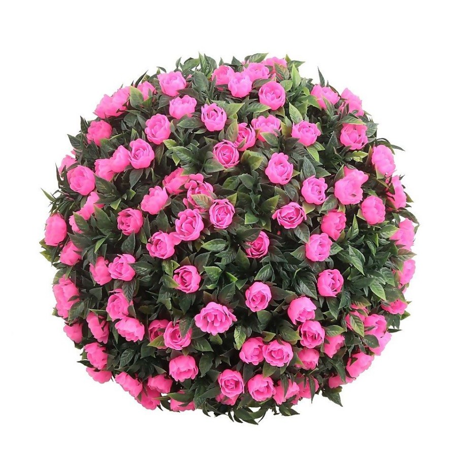 Homebase Artificial Plants | Artificial Topiary Ball - Pink Rose