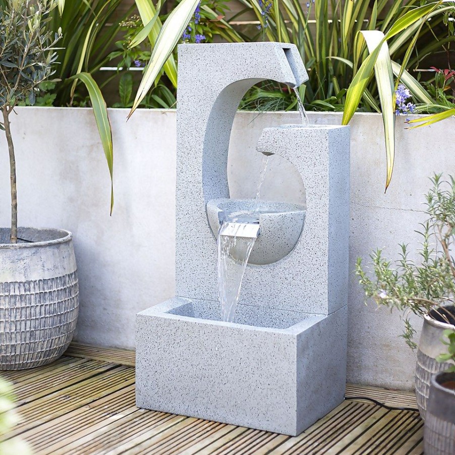 Homebase Water Features | Stylish Fountain Ango Falls Garden Water Feature With Leds