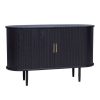 Homebase Living Room Furniture | Kendall Tambour Large Sideboard - Black Ash