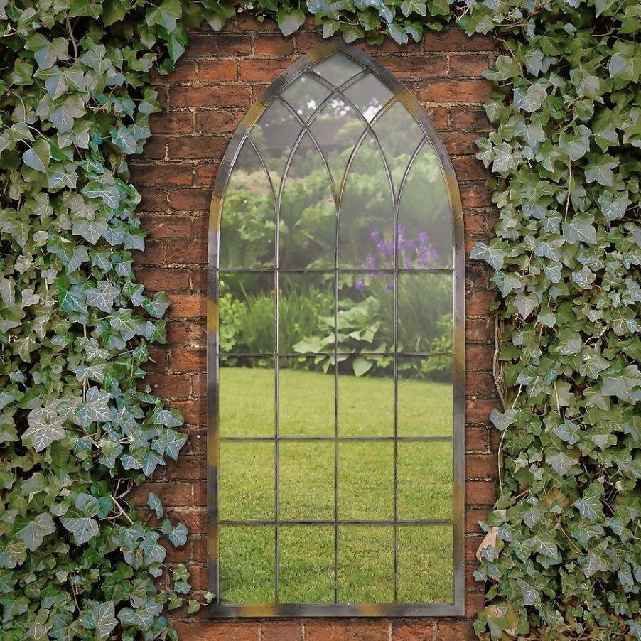 Homebase Mirrors | Mirroroutlet Rose Garden Rustic Arch Extra Large Metal Garden Mirror - 161X72Cm