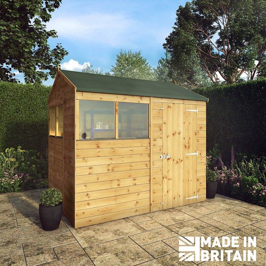 Homebase Garden Sheds | Mercia 8Ft X 6Ft Premium Shiplap Reverse Apex Shed - Including Installation