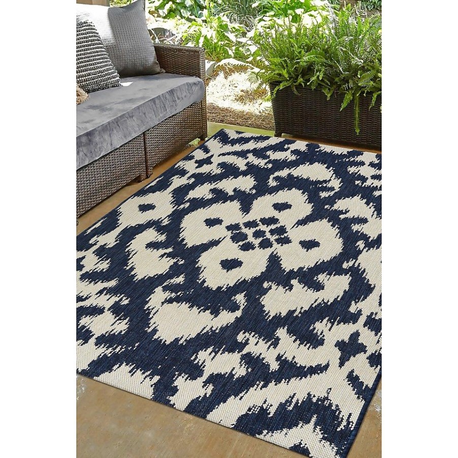 Homebase Rugs | Indoor Outdoor Ikat Rug - Navy - 200X290Cm