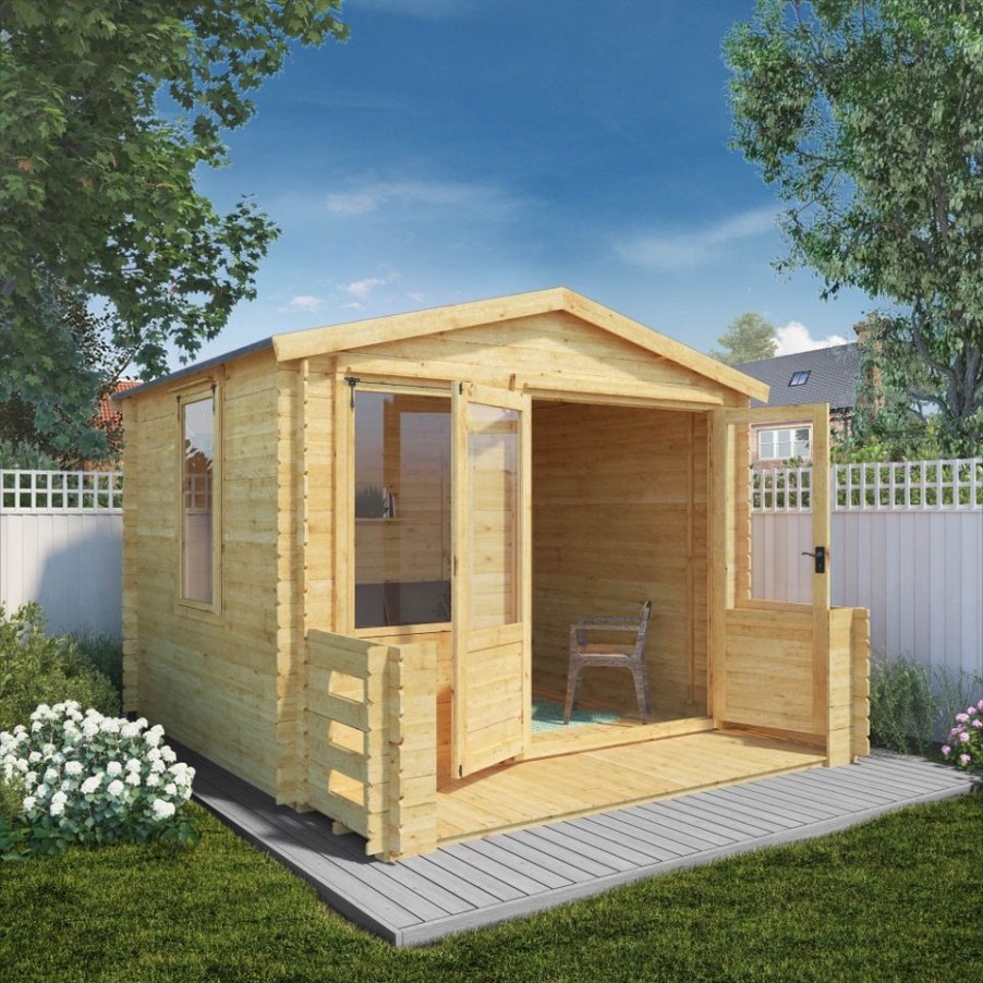 Homebase Garden Buildings | Mercia (Installation Included) 3.3X3.7M Sherwood 19Mm Log Cabin With Veranda