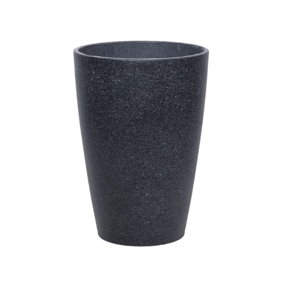 Homebase Plant Pots | Sierra Tall Plant Pot - Black - 31Cm