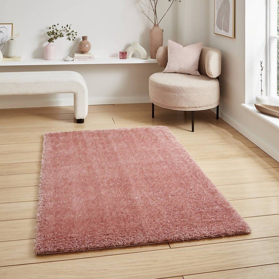 Homebase Rugs | Ivy Shaggy Rug - Blush - 120X170Cm