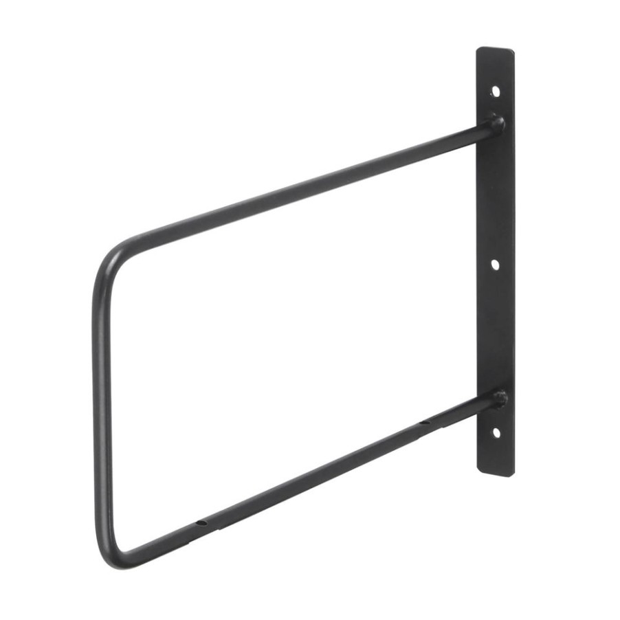 Homebase Shelving Brackets | Minimal D Shaped Bracket - Black - 200X250Mm